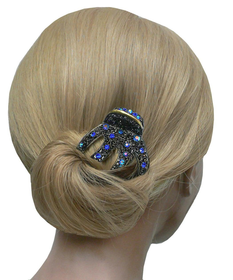 Set of 8 Bella Crystal Jaw Claw Clips for Thick Hair YY86410-GL56-8 - Bella Fashion Wholesale