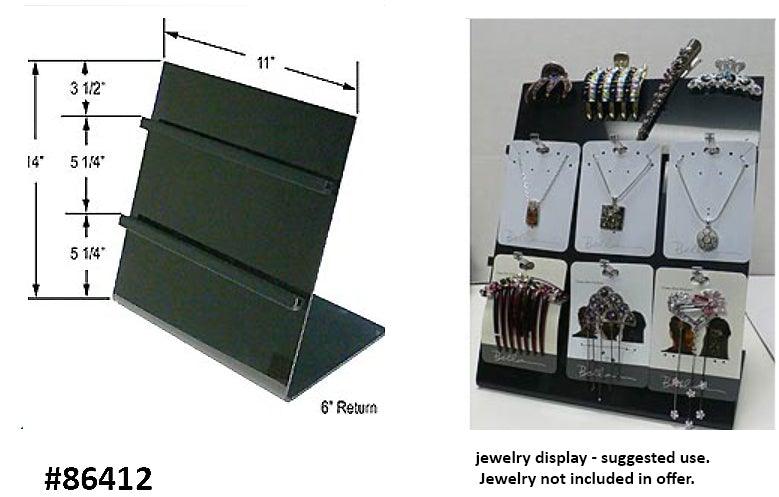Easel Display L Shape Display Black Acrylic Jewelry Display with Header