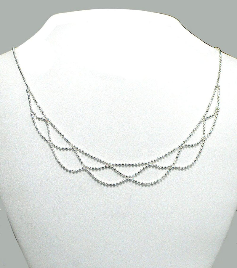 Bella Silver Necklace Softly Hanging Chain of Diamond Squares Elegant