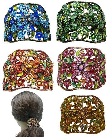 Bella Fashion Wholesale removeBella 5-Pack Crystal Hair Holder Barrettes for High or Low Ponytail YY86900-5-5