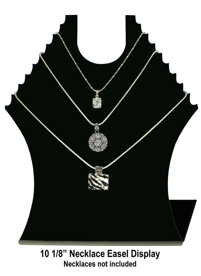 Set of 3 Necklace Displays Black Acrylic