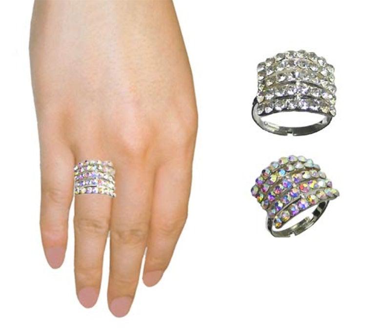 Dozen Pack-12 asssorted One Size Fit All Rings 4 to 6 Styles 2 or 3 of ea Style-12rings - Bella Fashion Wholesale