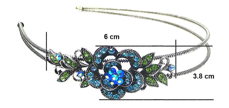 Set of 9 Crystal Flower Headbands Resilient Metal Wire Hairbands YY86121-0119-9 - Bella Fashion Wholesale