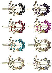 Bella 8-Pack Crystal Barrettes Snap Clips for Thin Hair Women or Young Girls U86420-2108-8
