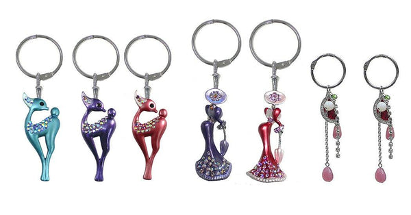 Dozen Pack - 12 Charms/Key Chains - 4 Each of 3 Styles Charms3stylesBambiLadyMelon - Bella Fashion Wholesale
